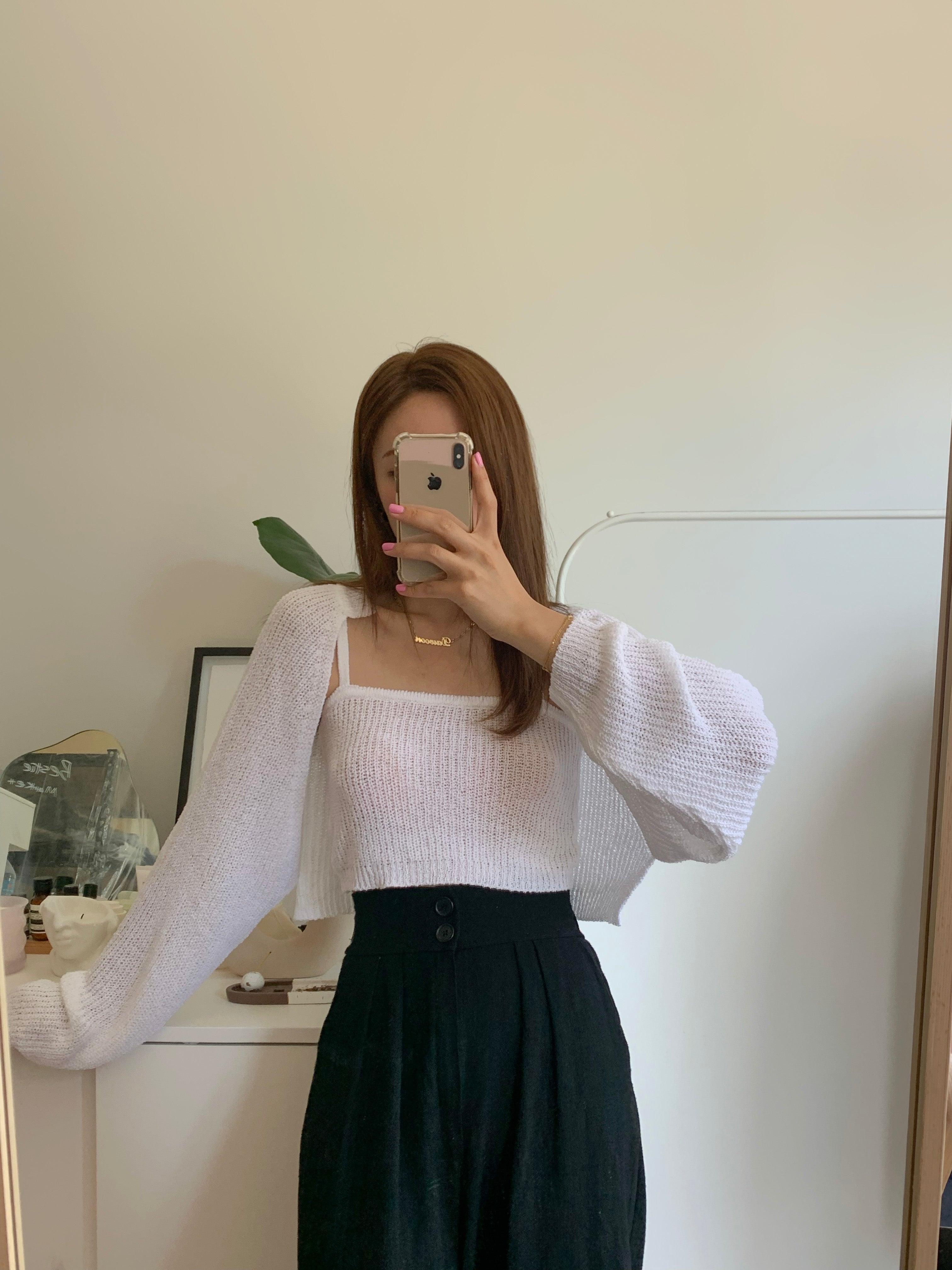 (3 color) Summer Bolero Cardigan Set